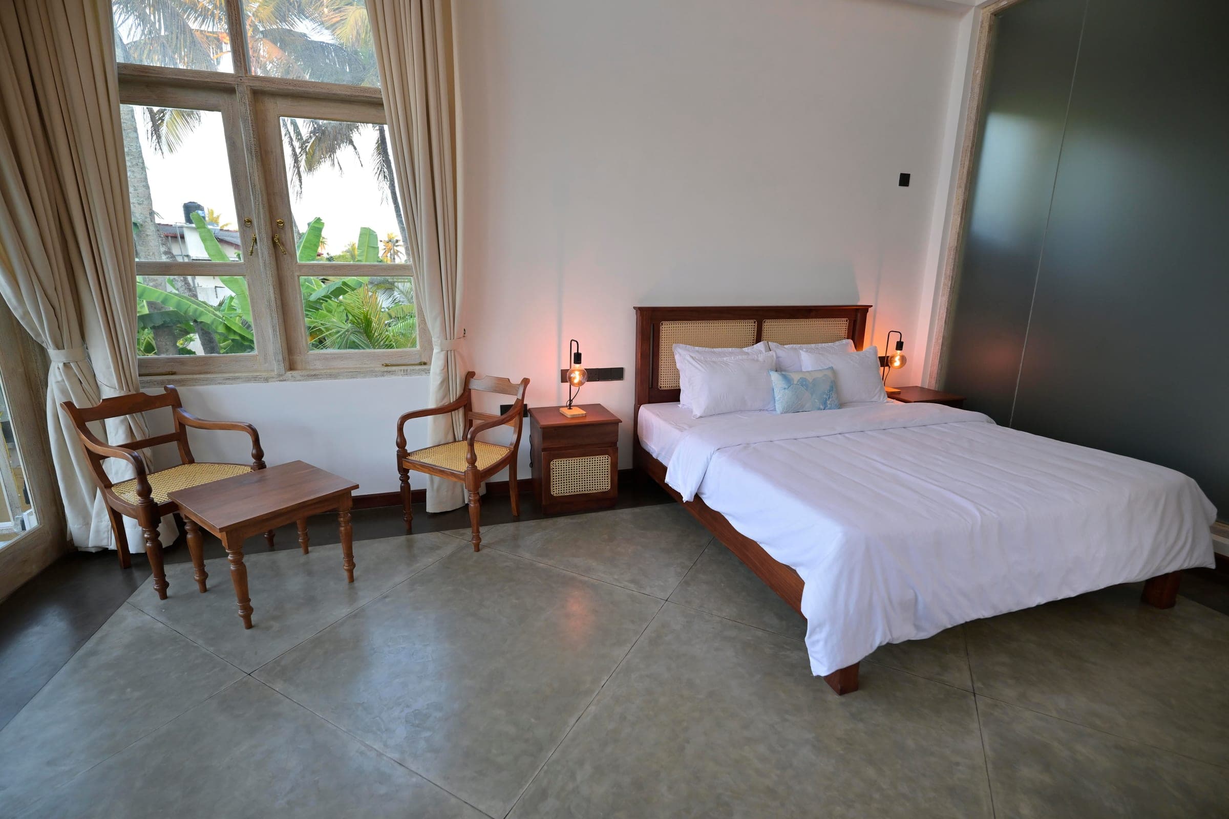 Chalet Four — king bed with garden view
